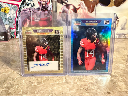 Micah Hudson 2026 Leaf Pro Set Football 1989 Auto Gold Super Prismatic 1/1 Lot