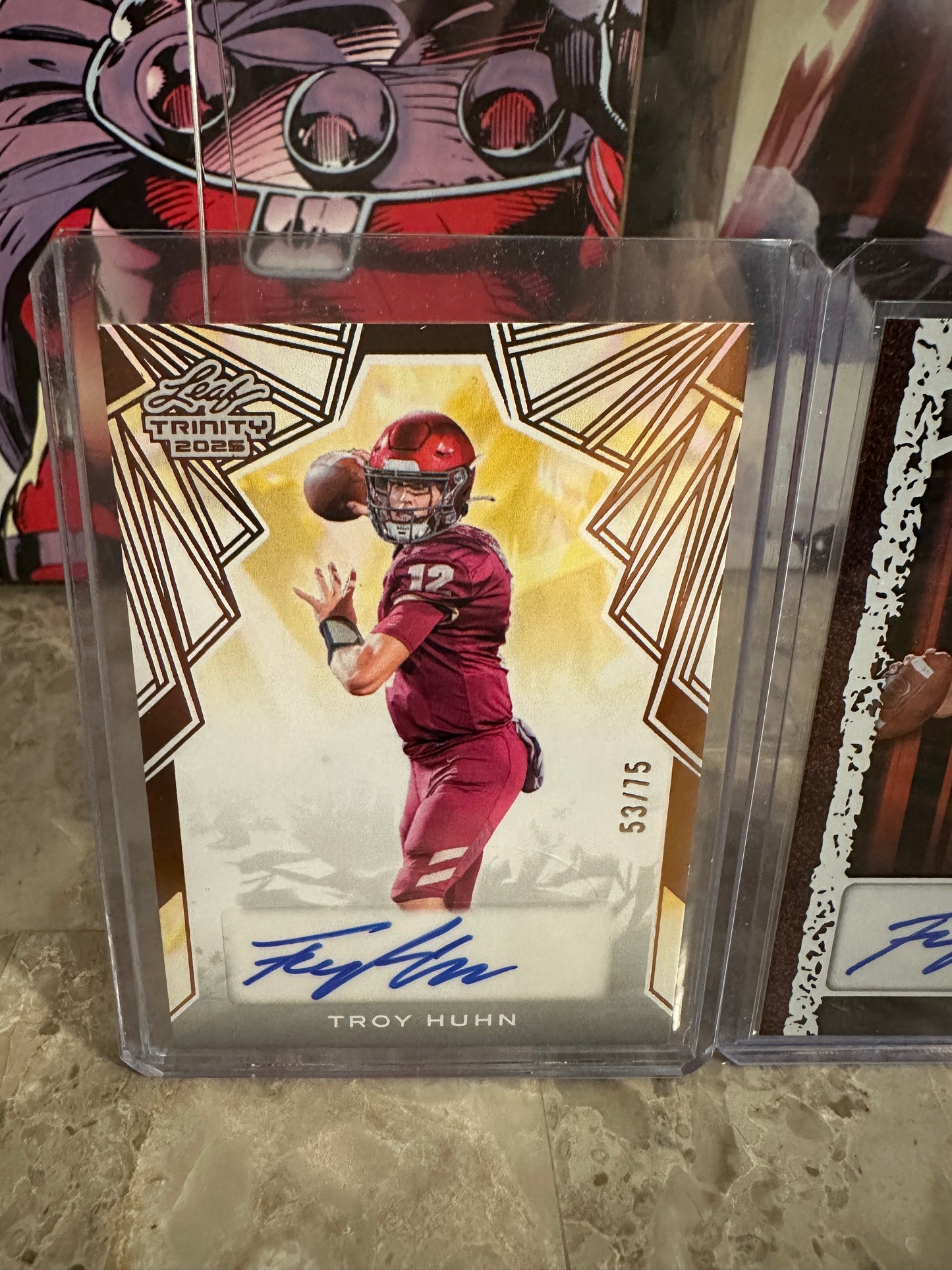 Troy Huhn 2025 Leaf Trinity Bronze AUTO /75 & Paydirt Orange /65 Lot - Virginia Tech QB