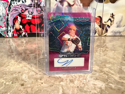 Liam Doyle 2025 Leaf Optichrome Baseball Glimpse Into Future Auto Pink Lazer /8