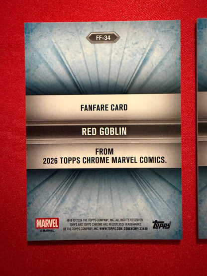 2026 Topps Marvel Chrome Fanfare Forge Red Goblin 2-Card Lot