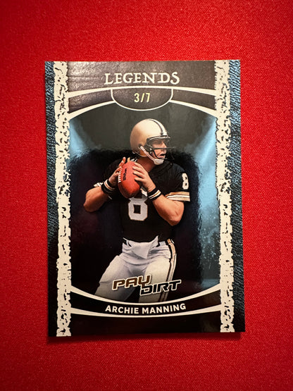 Archie Manning 2026 Leaf Paydirt Football Legends Platinum Parallel /7
