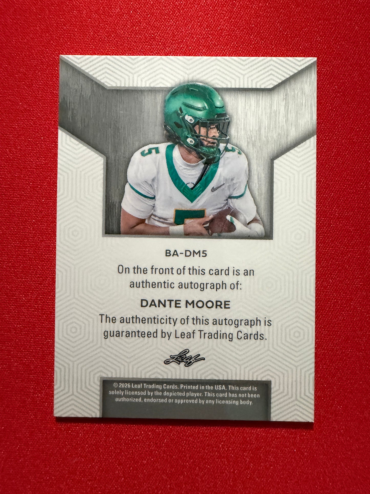2026 Leaf Trinity Football Dante Moore Base Auto Bronze /75
