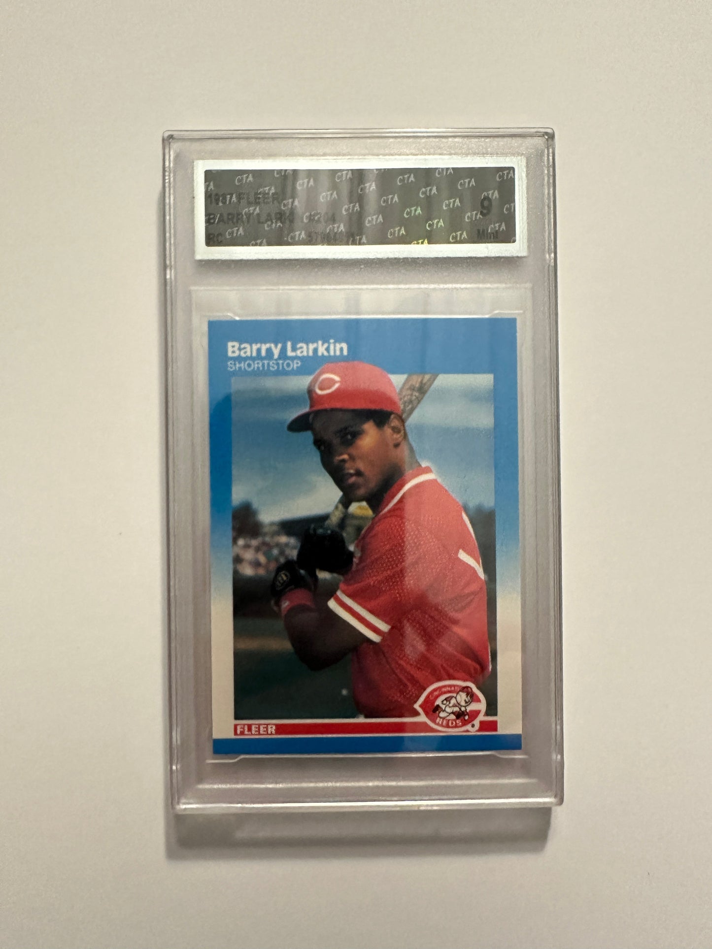 Barry Larkin #204 CTA/PSA Graded Mint 9 (1987 Fleer)