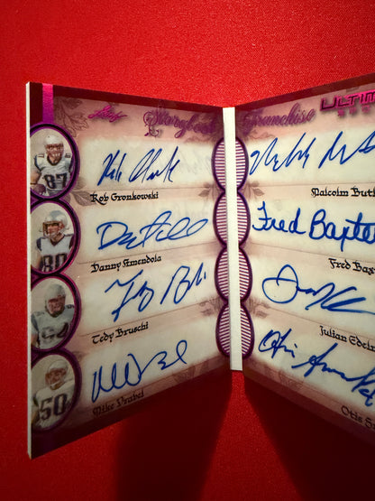 Gronkowski Bruschi Edelman Vrabel 2026 Leaf Ultimate Storybook Franchise 8 Auto