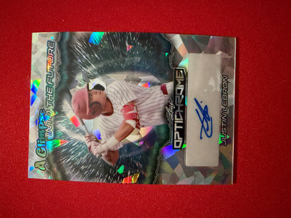 Justin Lebron 2025 Leaf Optichrome Baseball Glimpse Into Future Auto Silver /10