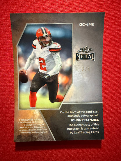 2026 Leaf Metal Johnny Manziel Auto Kaleidoscope Armed & Dangerous Pink Lot