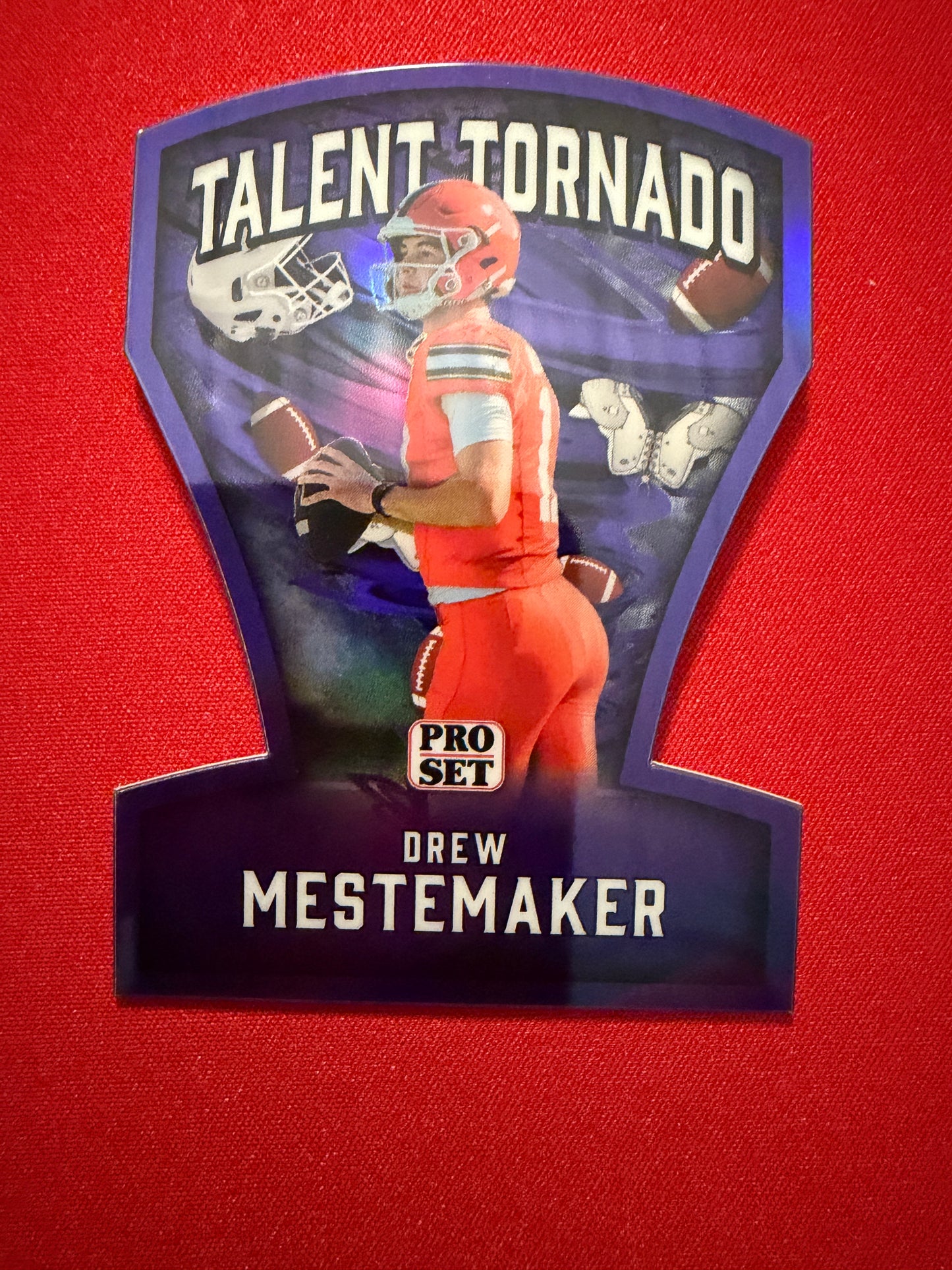 2026 Leaf Pro Set Drew Mestemaker Talent Tornado Purple 1/4 Bookend