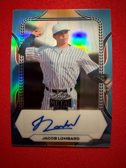 Jacob Lombard 2026 Leaf Metal Draft Edition Baseball Base Auto /75