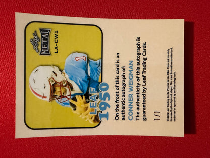 2026 Leaf Metal Football Conner Weigman 1950 AUTO Silver Crystal 1/1