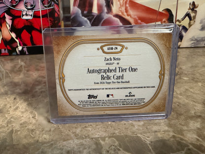 Zach Neto 2026 Topps Tier One Baseball Autographed Tier One Relic Game-Used /199