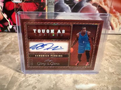 Kendrick Perkins 2025 Leaf Glory of the Game Tough As Leather Substrate Auto /35