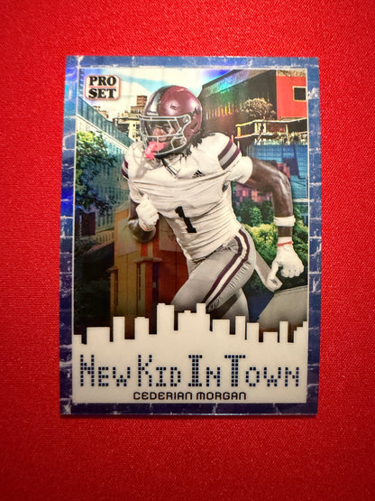2026 Leaf Pro Set Metal Football Cederian Morgan New Kid In Town Blue /3