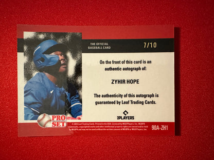 Zyhir Hope 2026 Pro Set 1990 Retro Blue AUTO /10 Los Angeles Dodgers Prospect