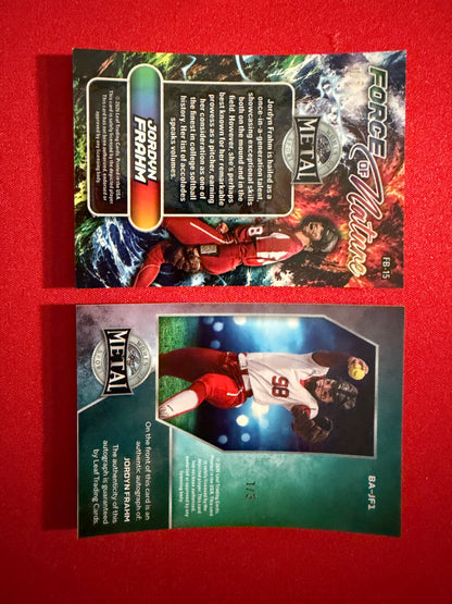 Jordyn Frahm 2026 Leaf Women of Sport Base Auto Force of Nature 1/1 2-Card Lot