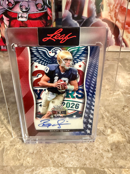 2026 Leaf Metal Independence Day Auto Brady Quinn /4