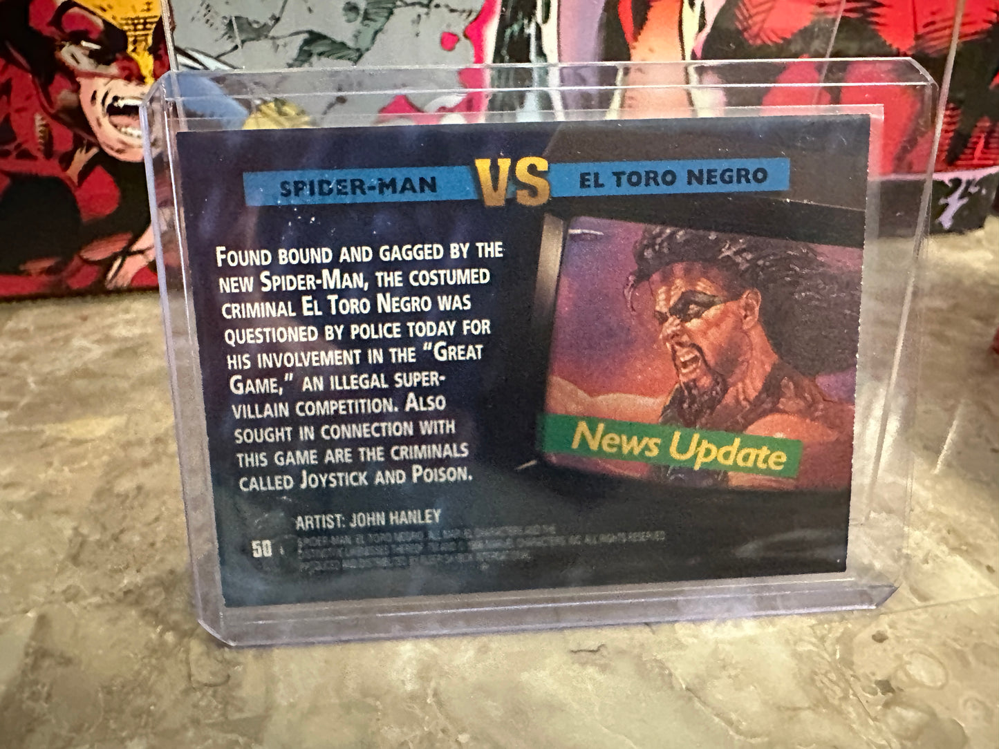 Spider-Man vs El Toro Negro #50 (1996 Marvel Fleer Spider-Man Premium)