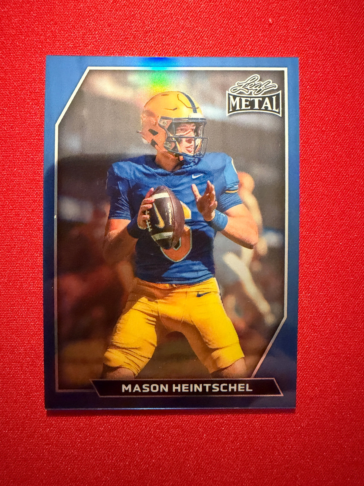 Mason Heintschel Leaf Metal Football Base Blue Color Match 5/5 Bookend #142