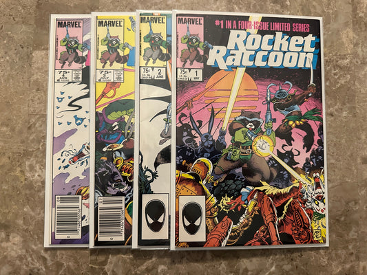Rocket Raccoon #1-4 Full Set High Grade Newsstand (1985 Marvel Comics)