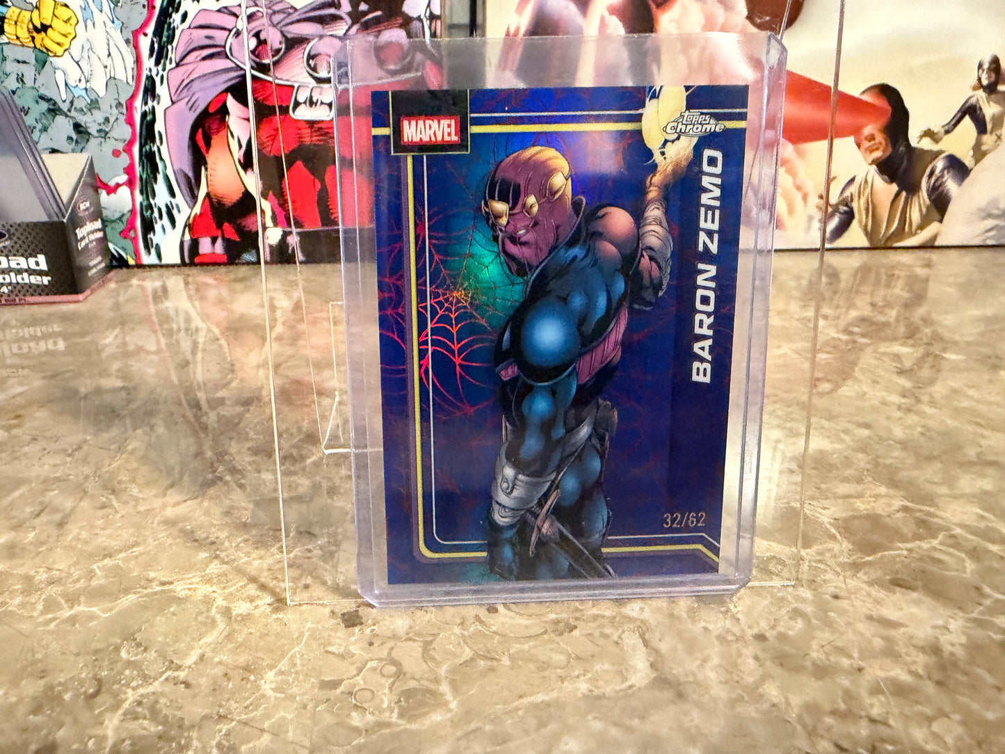2026 Topps Marvel Chrome Baron Zemo /62 Spider-Web Red Blue #009