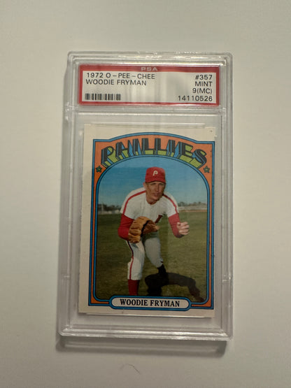 Woodie Fryman #357 PSA Graded Mint 9 (MC) (1972 O-Pee-Chee)