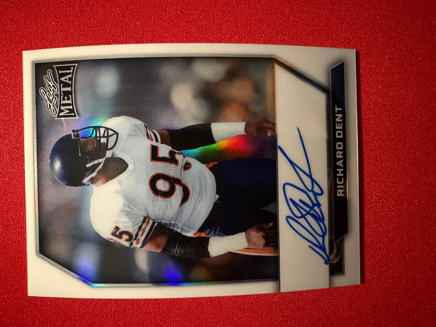 2026 Leaf Metal Football White Prismatic On-Card Auto Richard Dent /9