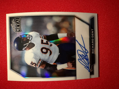 2026 Leaf Metal Football White Prismatic On-Card Auto Richard Dent /9