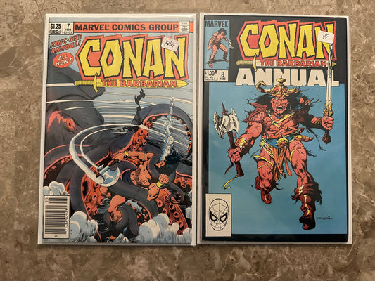 Conan the Barbarian Annual #7-8 Higher Grade (Marvel Comics 1982)