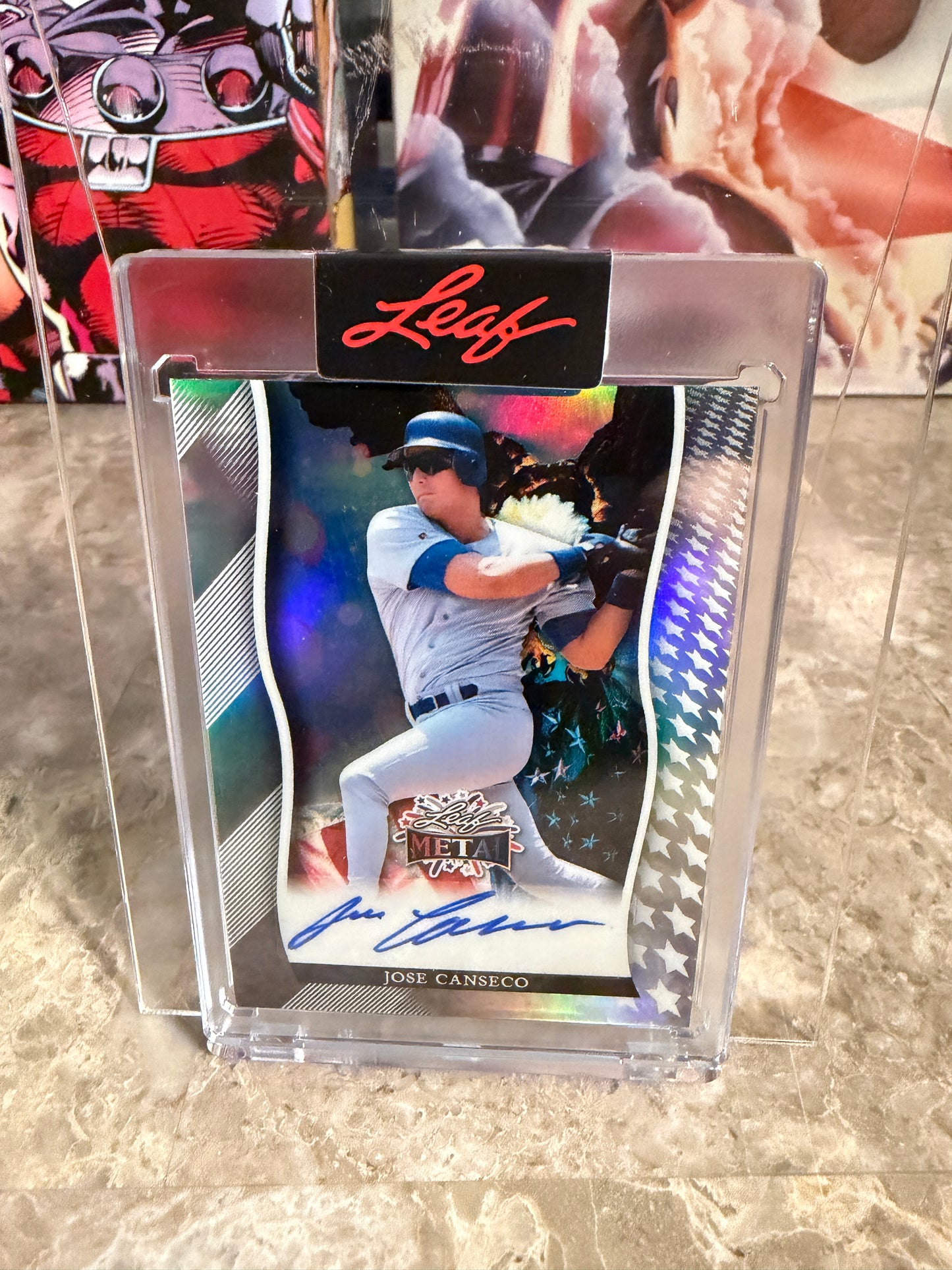2026 Leaf Metal Independence Day Silver Bald Eagle Auto Jose Canseco 3/7
