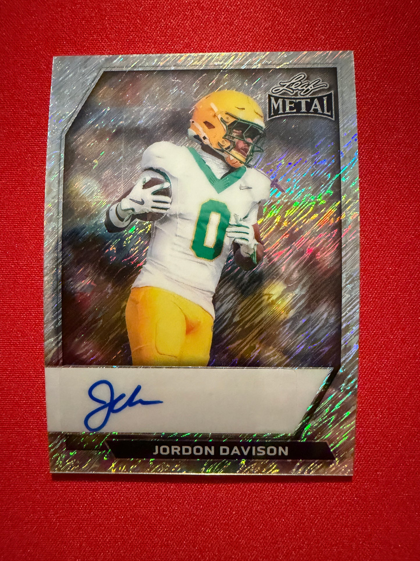 2026 Leaf Metal Football Jordon Davison Auto Silver Shimmer /12