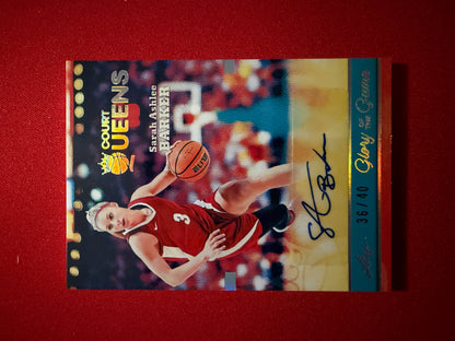 Sarah Ashlee Barker 2025 Leaf Glory of the Game Basketball Court Queens Auto Silver /40