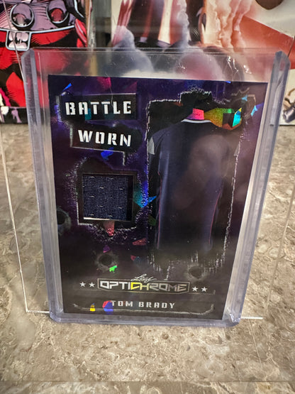 2026 Leaf Optichrome Tom Brady Battle Worn Purple Crystal Game Used Jersey 2/7