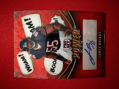 Lance Briggs 2026 Leaf Pro Set Metal Football Power Auto Red Flood Super 1/1