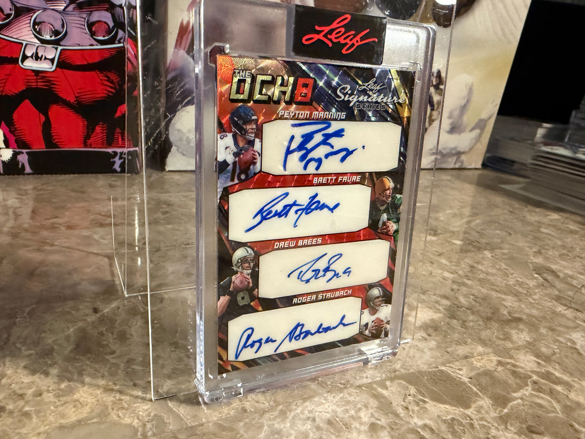 Peyton Manning Brees Favre 2026 Leaf Signature Series Ocho 8-Auto Super 1/1