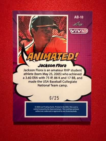 2026 Leaf Vivid Baseball Jackson Flora Animated Teal /25