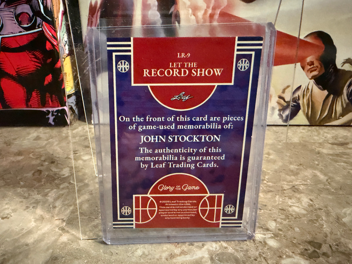 John Stockton 2025 Leaf Glory of the Game Let the Record Show Dual Game-Used /35