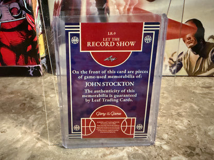 John Stockton 2025 Leaf Glory of the Game Let the Record Show Dual Game-Used /35