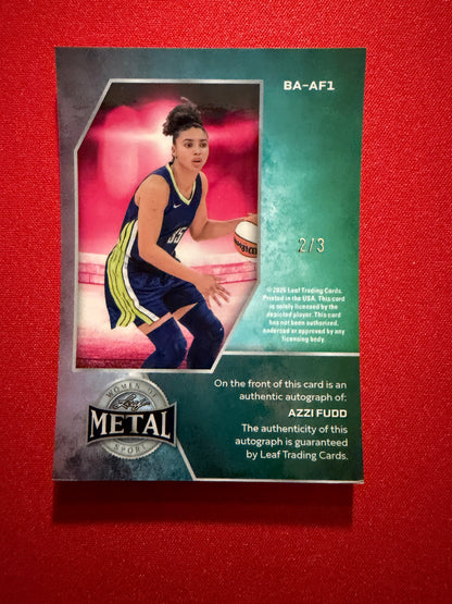 Azzi Fudd 2026 Leaf Women of Sport Base Auto Red Prismatic /3