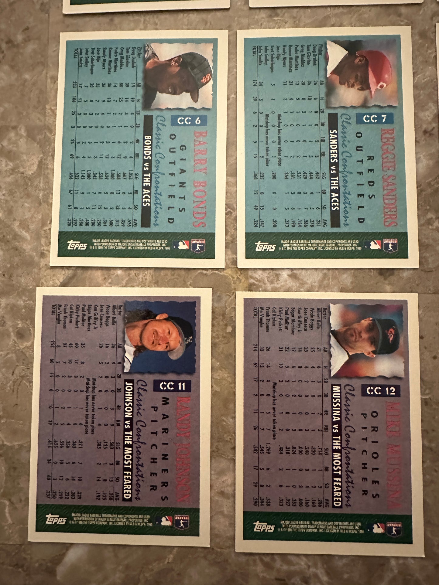 1996 Topps Classic Confrontations Full Set (15 card set)