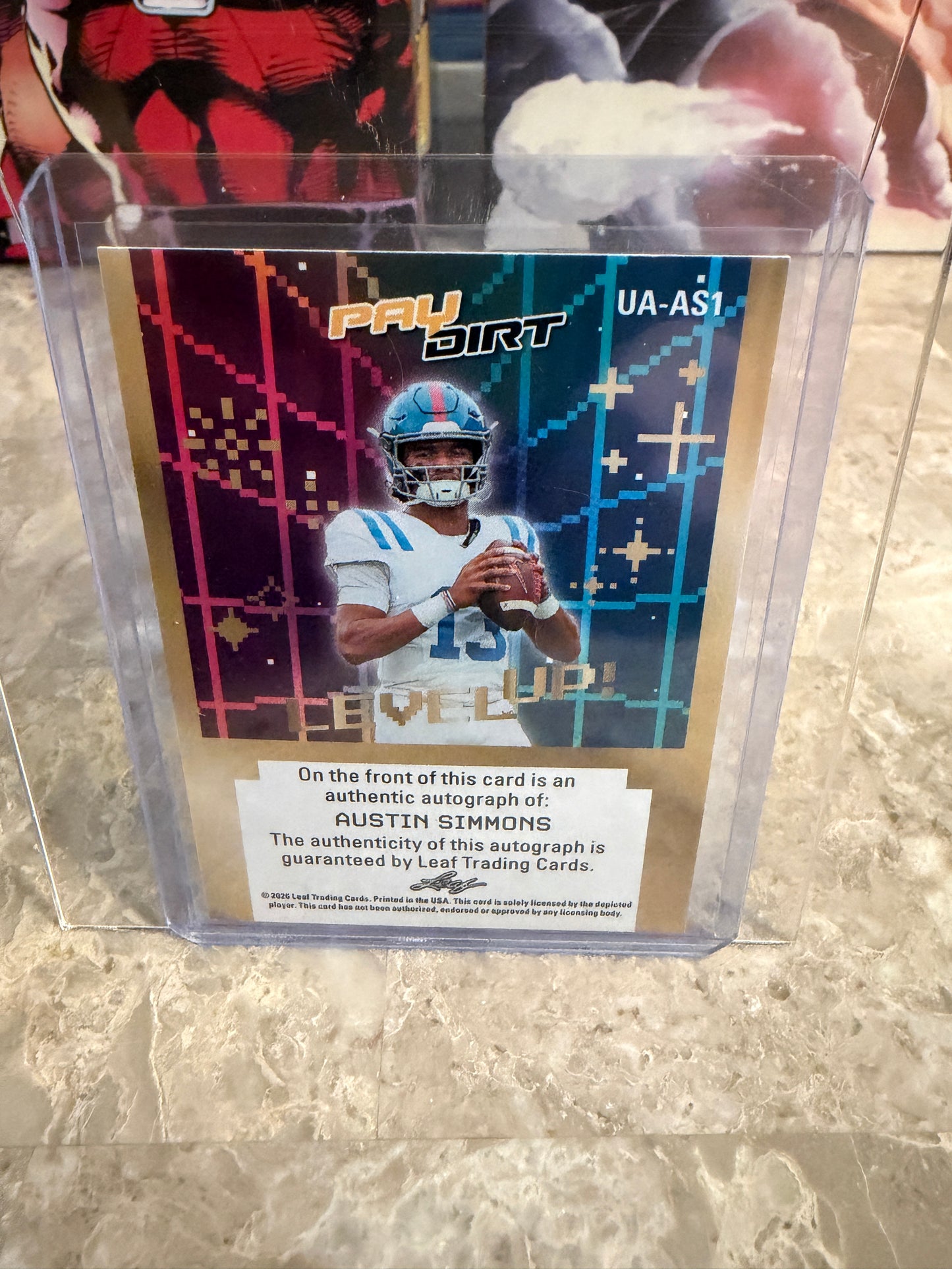 Austin Simmons 2026 Leaf Paydirt Football Level Up Autograph Gold 1/1