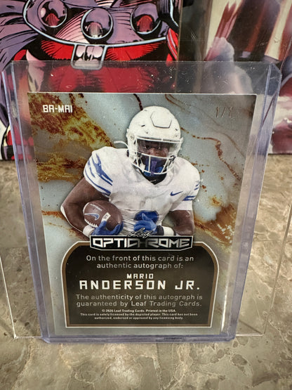 Mario Anderson Jr 2026 Leaf Optichrome Gold Shimmer AUTO 1/1 Running Back