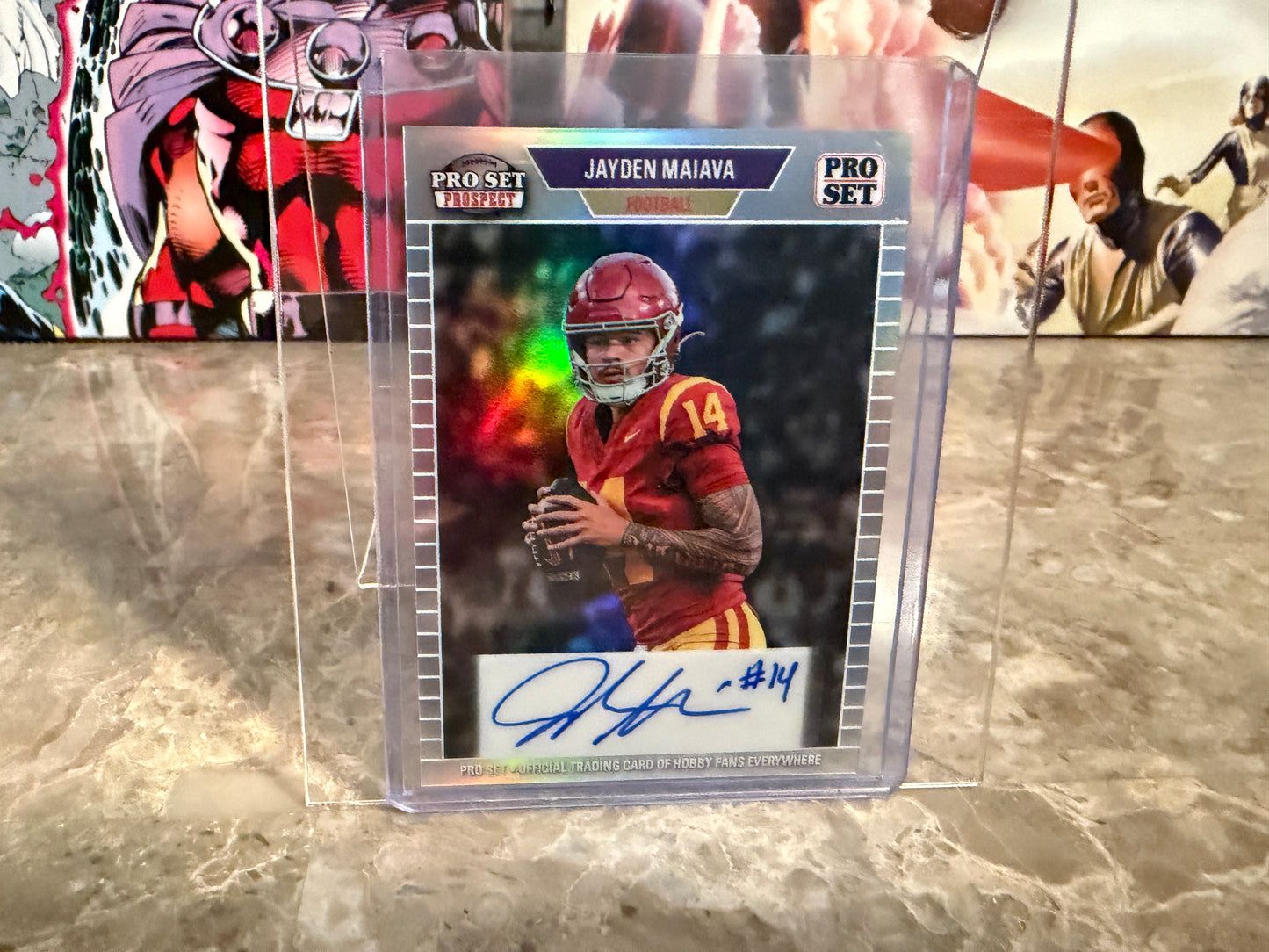 2026 Leaf Peo Set Metal Football Jayden Maiava 1989 Auto Silver /10