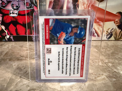 Carson Benge 2026 Leaf Pro Set Metal Baseball 1989 Silver 10/10 Bookend