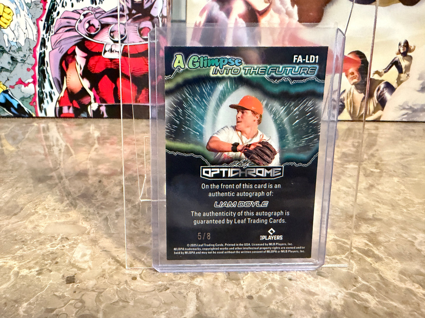 Liam Doyle 2025 Leaf Optichrome Baseball Glimpse Into Future Auto Pink Lazer /8