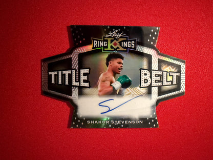 Shakur Stevenson 2026 Leaf Metal Ring Kings Title Belt Auto Silver /10