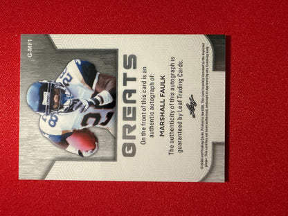 Marshall Faulk 2026 Leaf Trinity Football Greats Auto Red /5