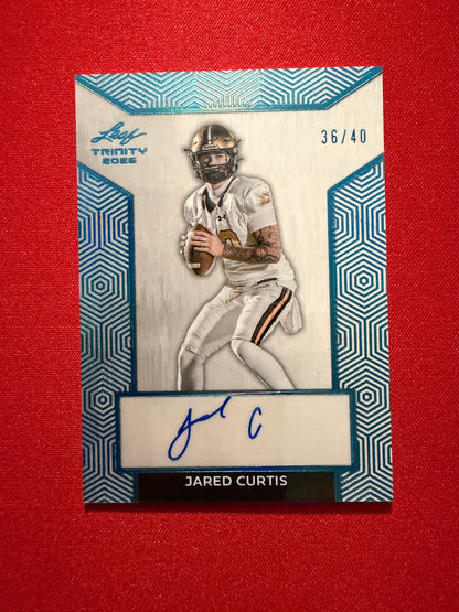 2026 Leaf Trinity Football Jared Curtis Base Auto Platinum /40