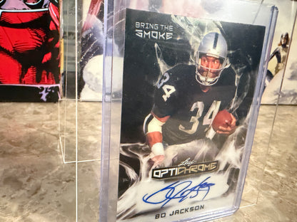 Bo Jackson 2026 Leaf Optichrome Football Bring the Smoke Auto Super Gold 1/1