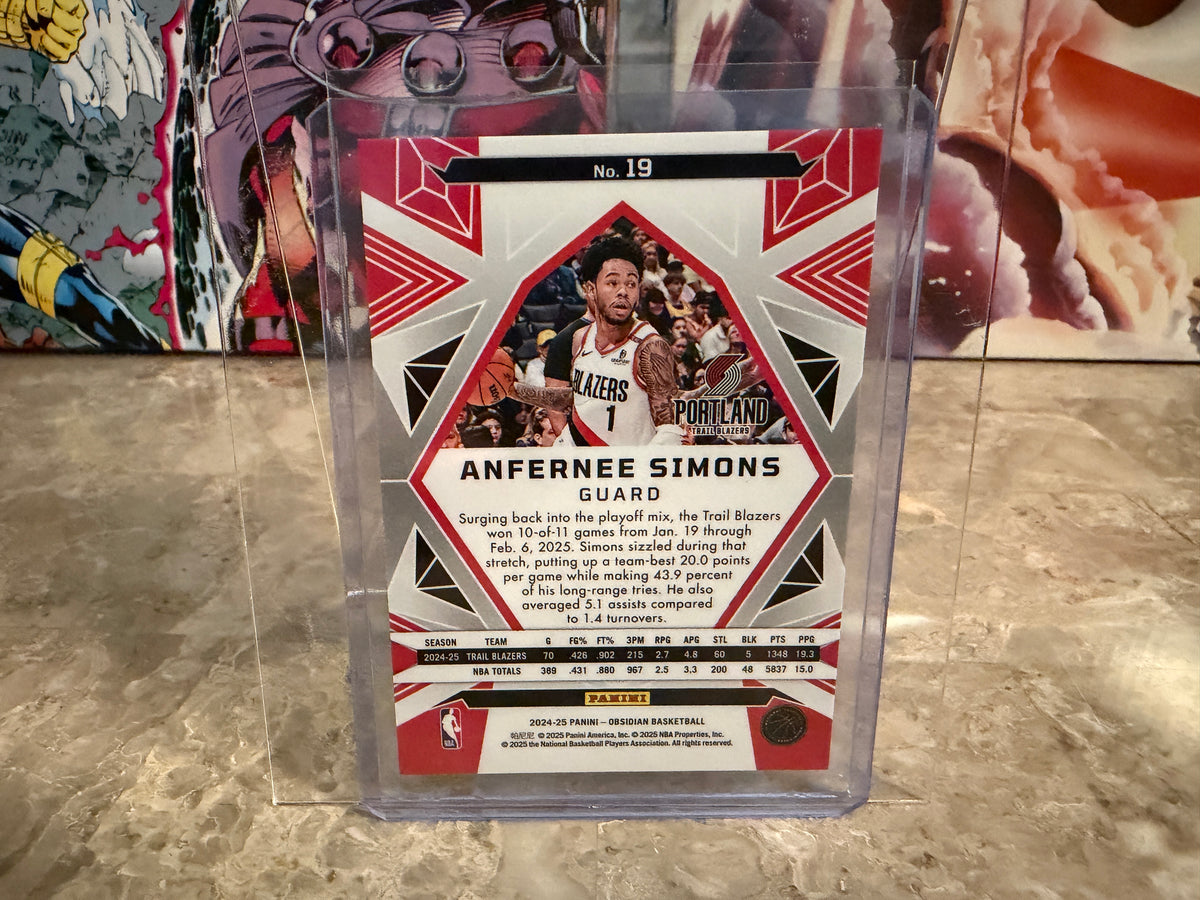 Anfernee Simons 2024-25 Panini Obsidian Basketball Base #19
