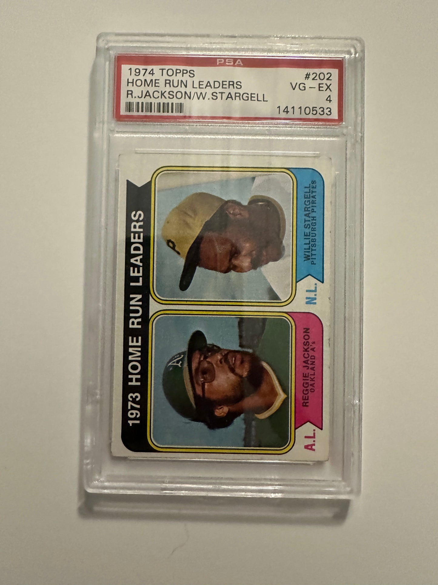 Reggie Jackson/Willie Stargell HR Leaders #202 PSA Graded VG-EX 4 (1974 Topps)