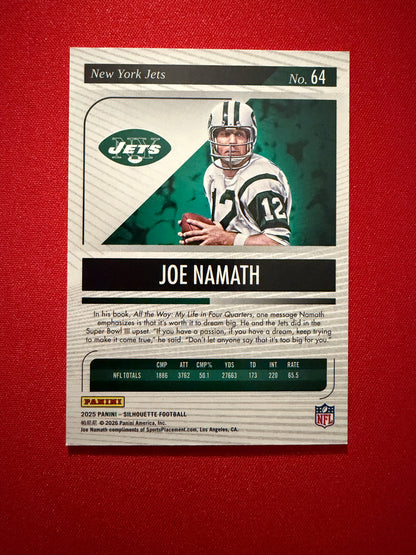 Joe Namath 2025 Panini Silhouette Football Base Blue /99 #64